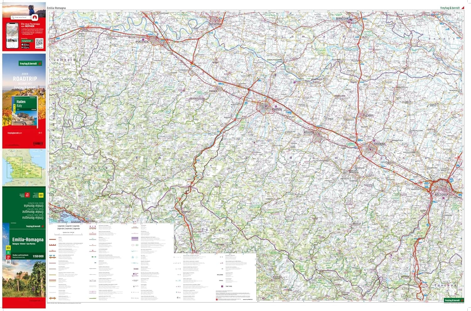 Carte routière - Emilie-Romagne (Bologne, Italie) | Freytag & Berndt carte routière Freytag & Berndt
