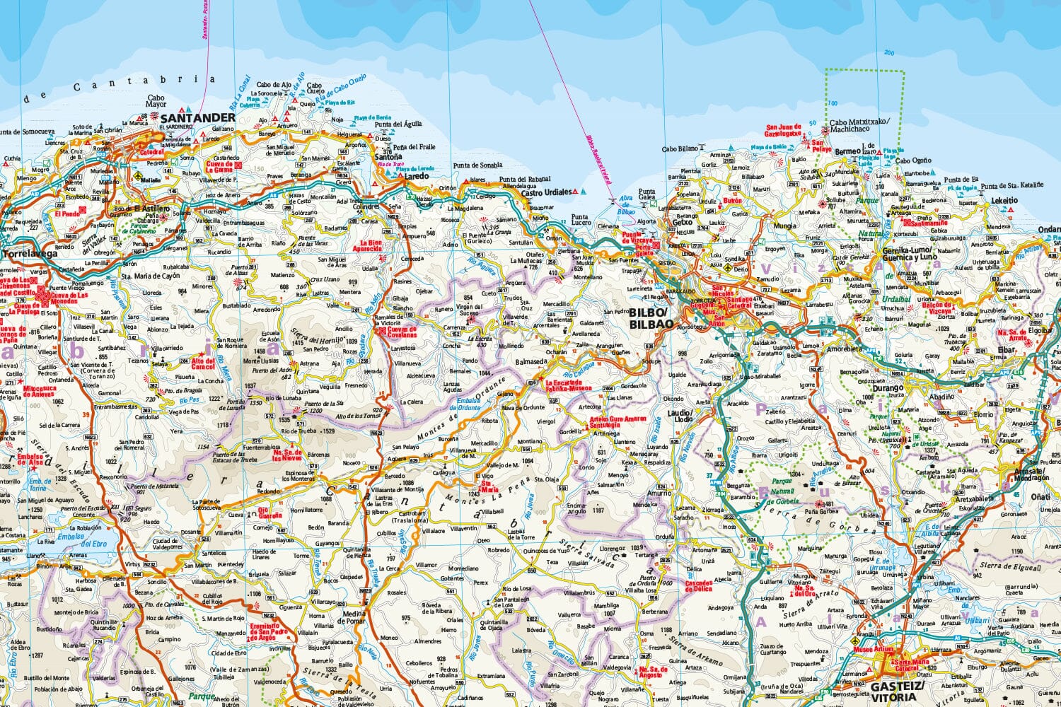 Carte routière - Espagne Nord : Chemin de St Jacques de Compostelle | Reise Know How carte routière Reise Know-How