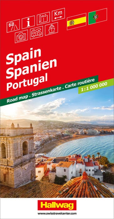 Carte routière - Espagne & Portugal | Hallwag carte routière Hallwag