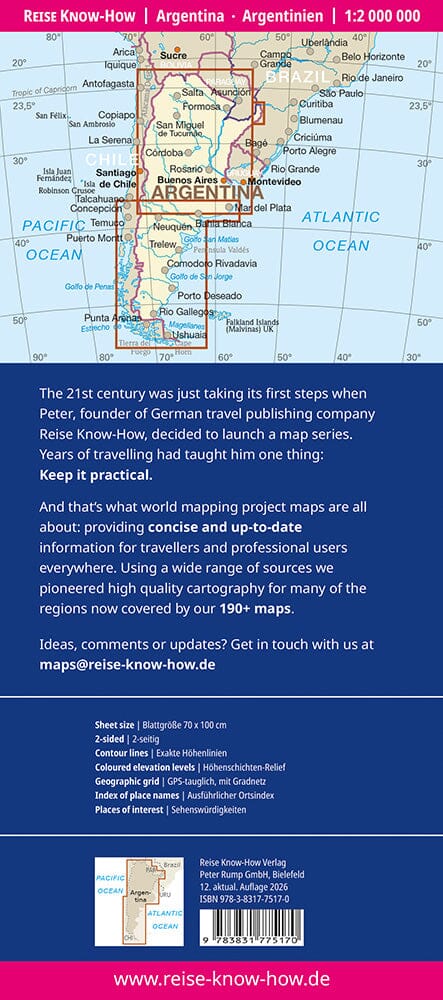 Carte routière et touristique - Argentine | Reise Know How carte routière Reise Know-How 