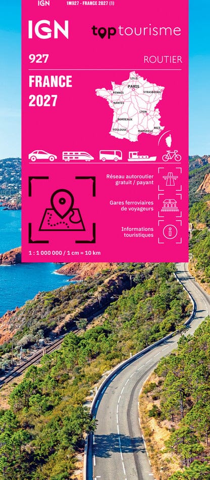 Carte routière et touristique de la France 2027 | IGN carte routière IGN 