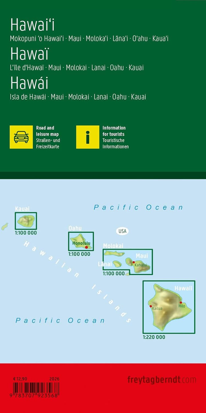 Carte routière et touristique d’Hawaï | Freytag & Berndt carte routière Freytag & Berndt 