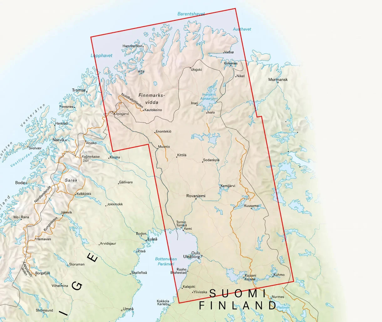 Carte routière et touristique - Finlande Nord | Calazo carte routière Calazo 
