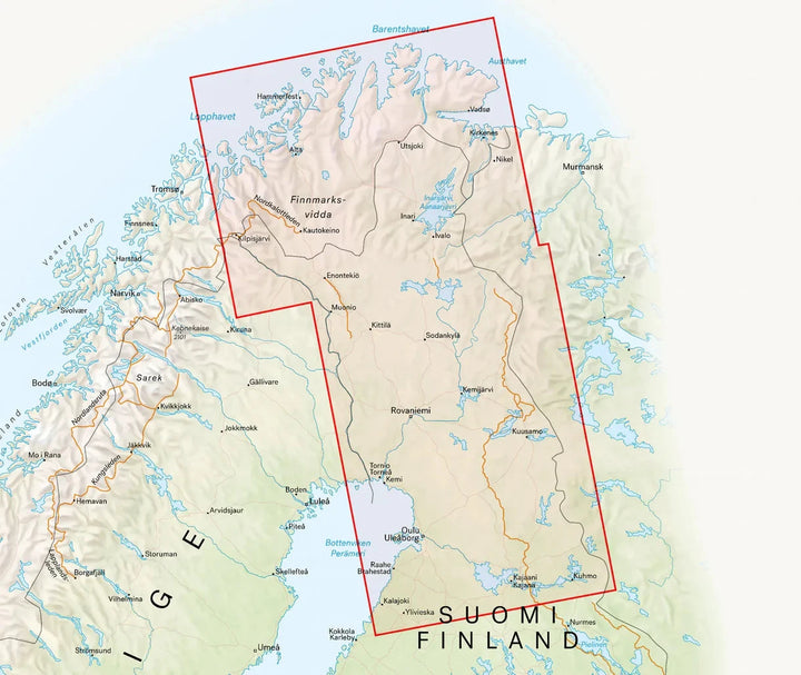 Carte routière et touristique - Finlande Nord | Calazo carte routière Calazo 