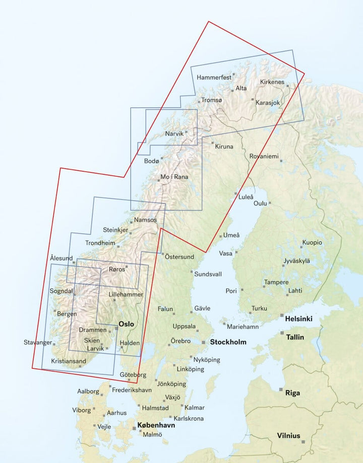 Carte routière et touristique - Norvège | Calazo - 1:1 000 000 carte routière Calazo