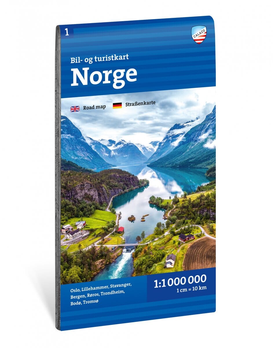 Carte routière et touristique - Norvège | Calazo - 1:1 000 000 carte routière Calazo