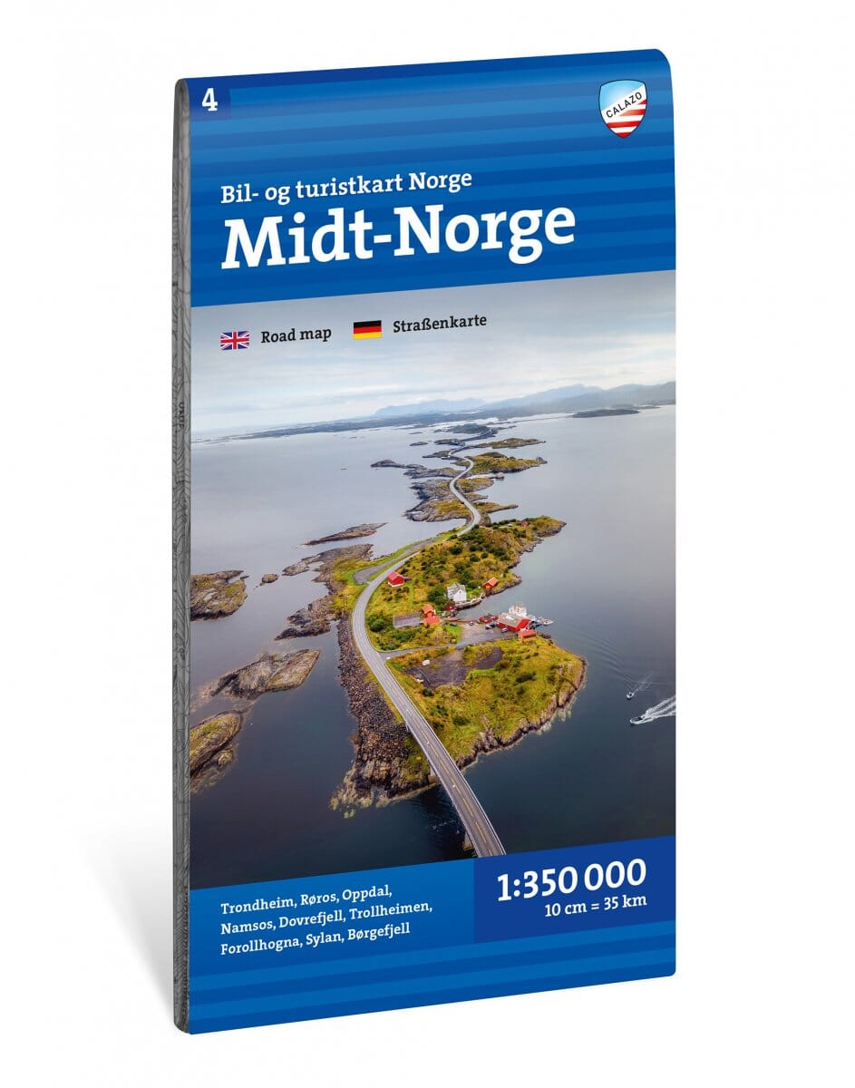Carte routière et touristique - Norvège Centre | Calazo - 1:350 000 carte routière Calazo