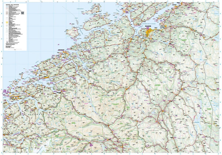 Carte routière et touristique - Norvège Centre | Calazo - 1:350 000 carte routière Calazo