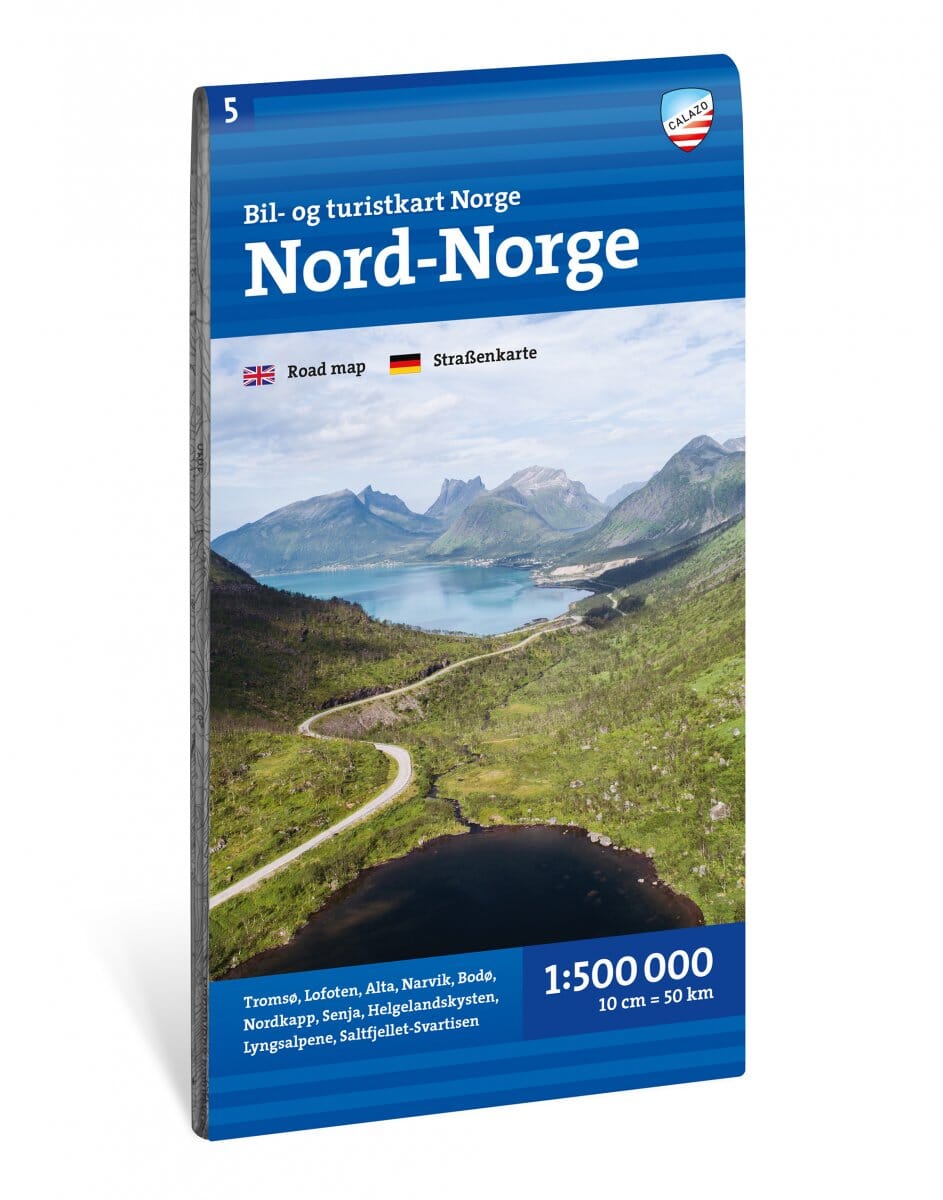 Carte routière et touristique - Norvège Nord | Calazo - 1:500 000 carte routière Calazo