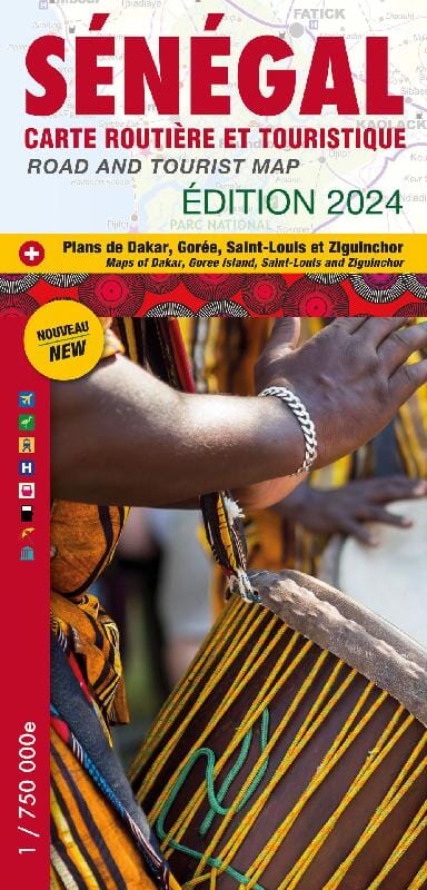 Carte routière et touristique - Sénégal 2024 | Laure Kane carte routière Laure Kane
