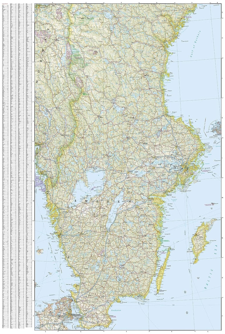 Carte routière et touristique - Suède | National Geographic carte routière National Geographic 