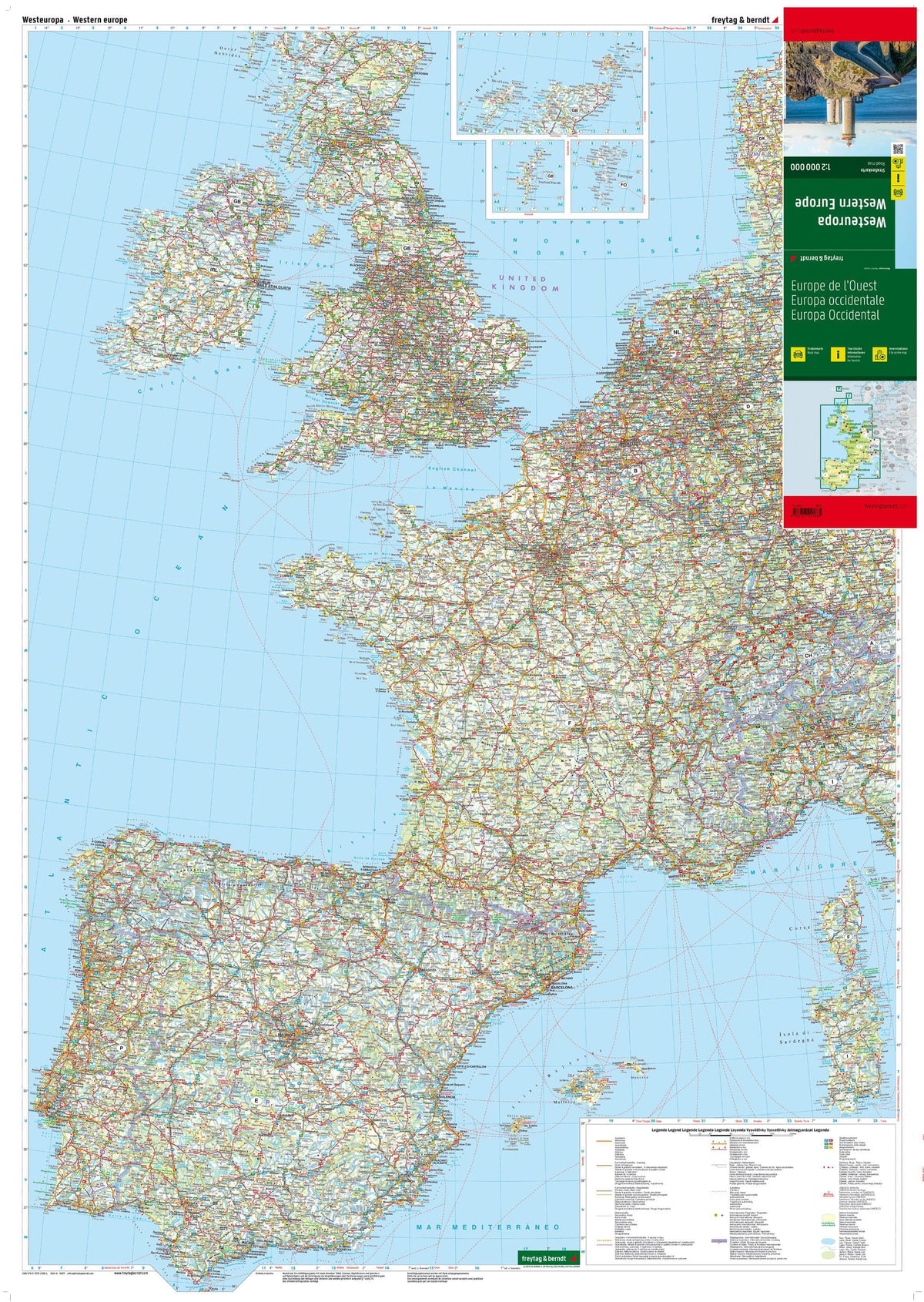 Carte routière - Europe de l’Ouest | Freytag & Berndt carte routière Freytag & Berndt 