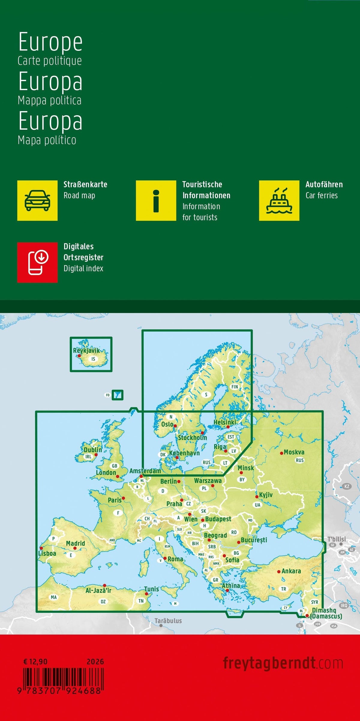 Carte routière - Europe politique | Freytag & Berndt carte routière Freytag & Berndt 