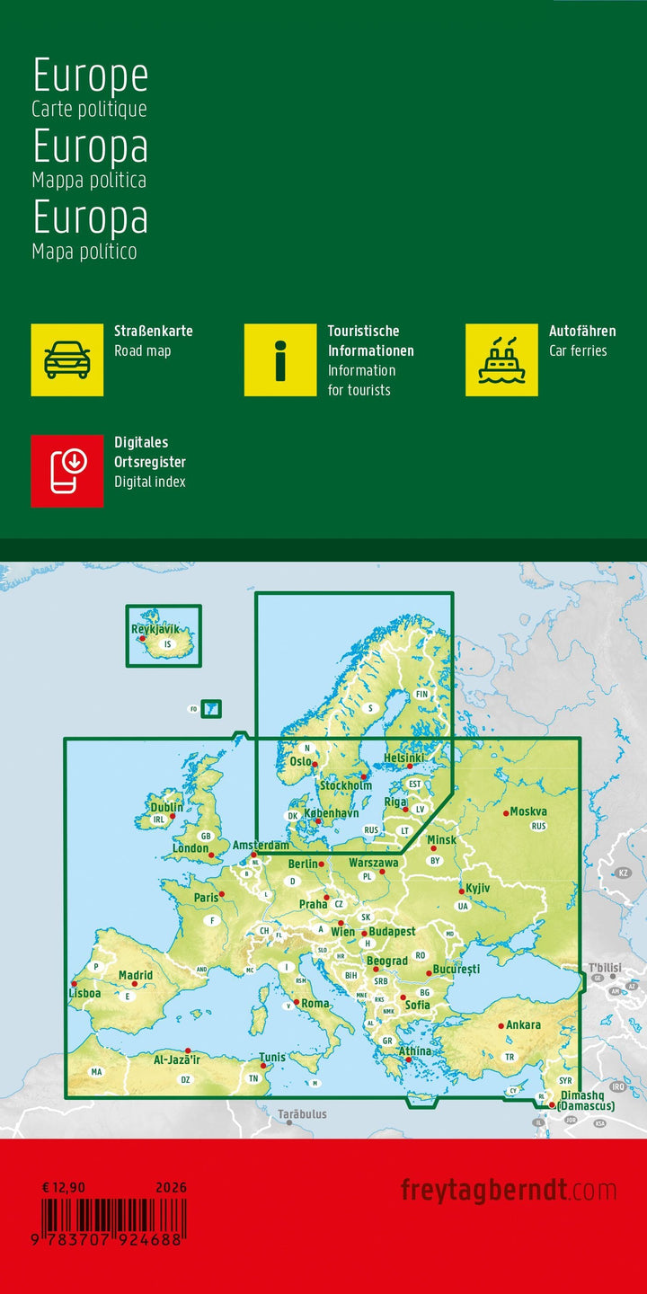 Carte routière - Europe politique | Freytag & Berndt carte routière Freytag & Berndt 