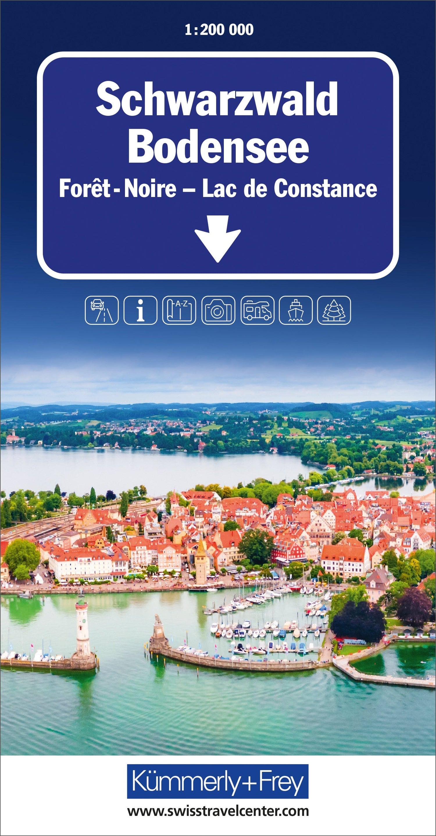 Carte routière - Forêt Noire & Lac de Constance (Allemagne) | Kümmerly & Frey carte routière Kümmerly & Frey