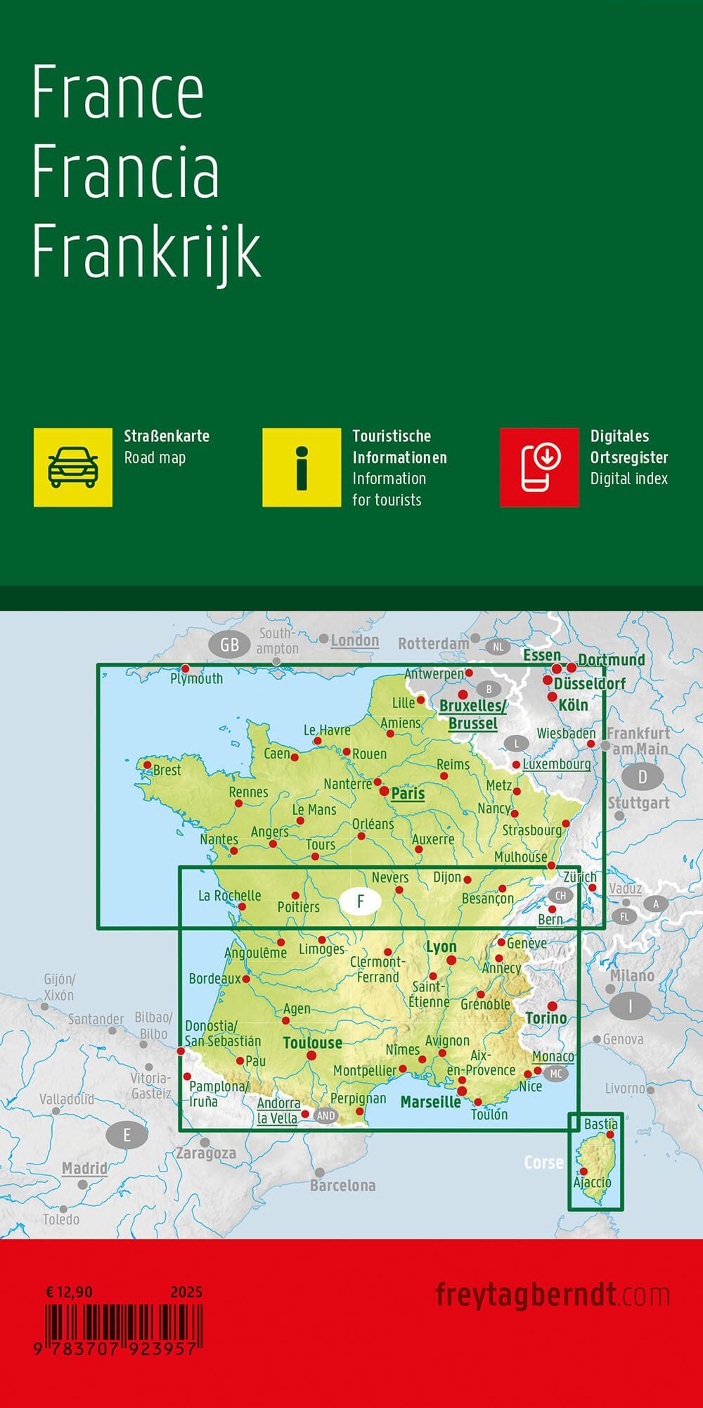 Carte routière - France (impression recto-verso) | Freytag & Berndt carte routière Freytag & Berndt