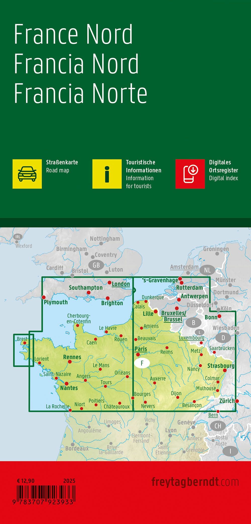 Carte routière - France Nord | Freytag & Berndt carte routière Freytag & Berndt