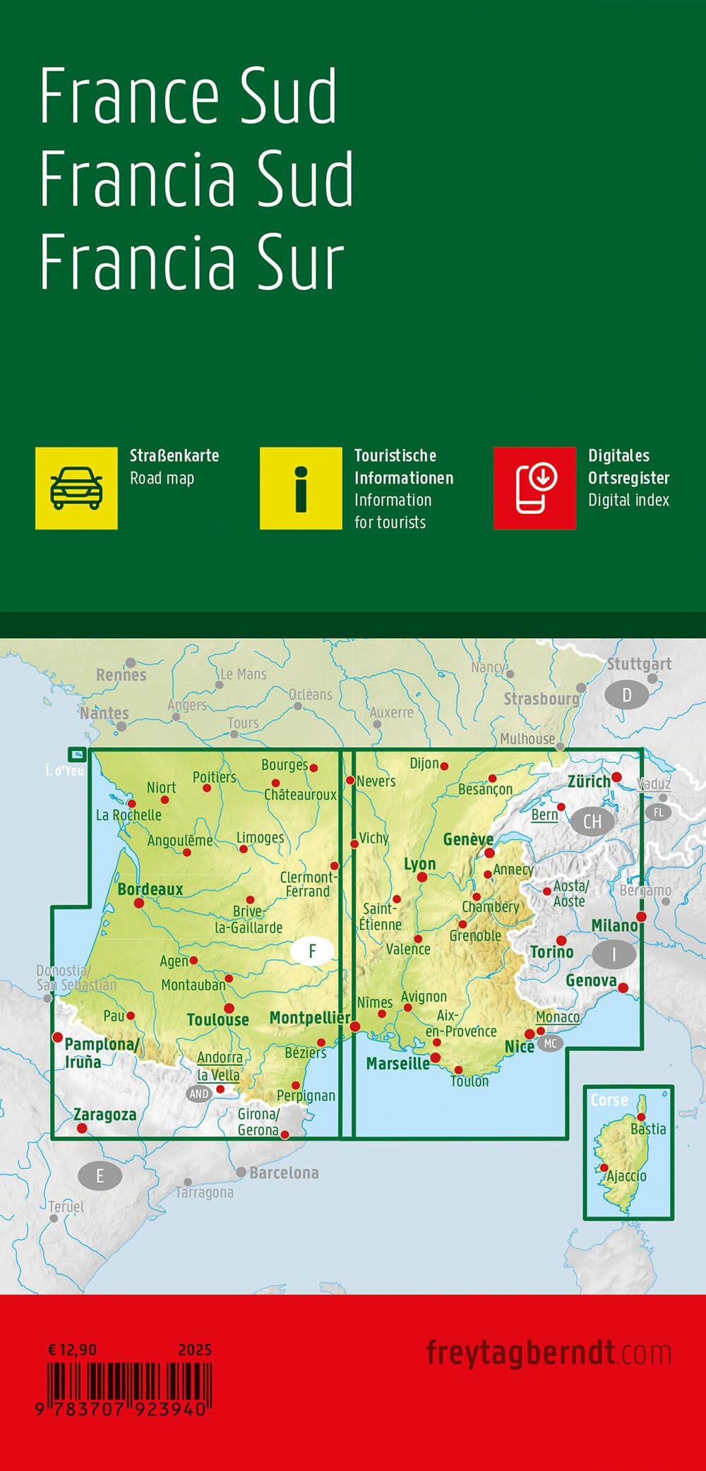 Carte routière - France Sud | Freytag & Berndt carte routière Freytag & Berndt