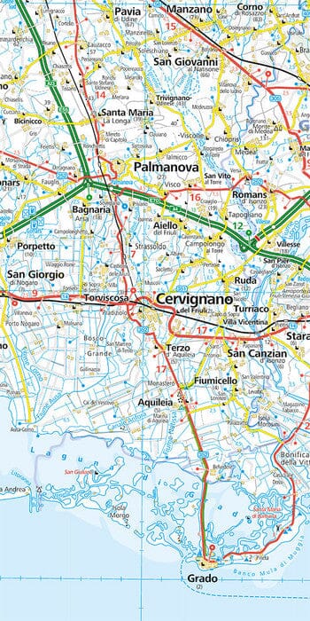 Carte routière - Frioul-Vénétie Julienne (Venise, Udine, Trieste) | Kümmerly & Frey carte routière Kümmerly & Frey