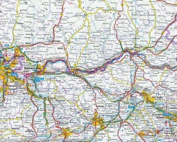 Carte routière générale - Suisse | Hallwag carte routière Hallwag