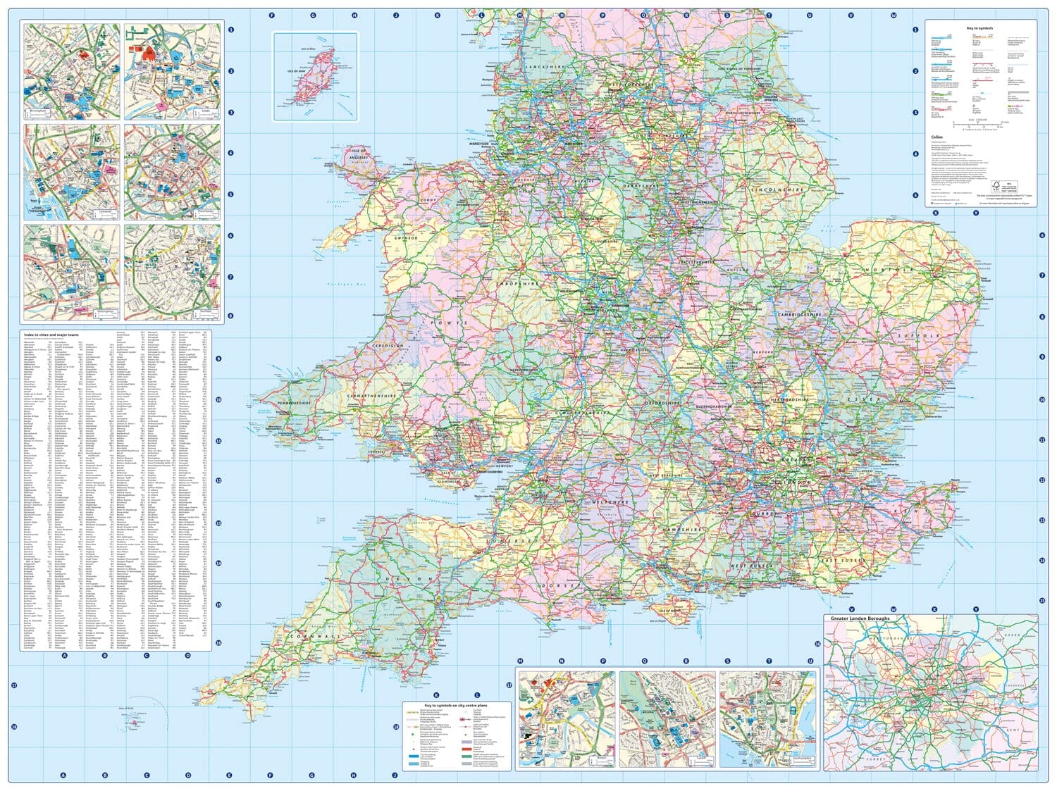 Carte routière - Grande Bretagne 2026 | Collins carte routière Collins