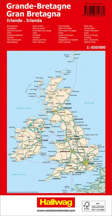 Carte routière - Grande Bretagne | Hallwag carte routière Hallwag