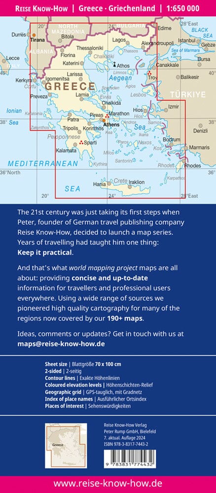 Carte routière - Grèce | Reise Know How carte routière Reise Know-How