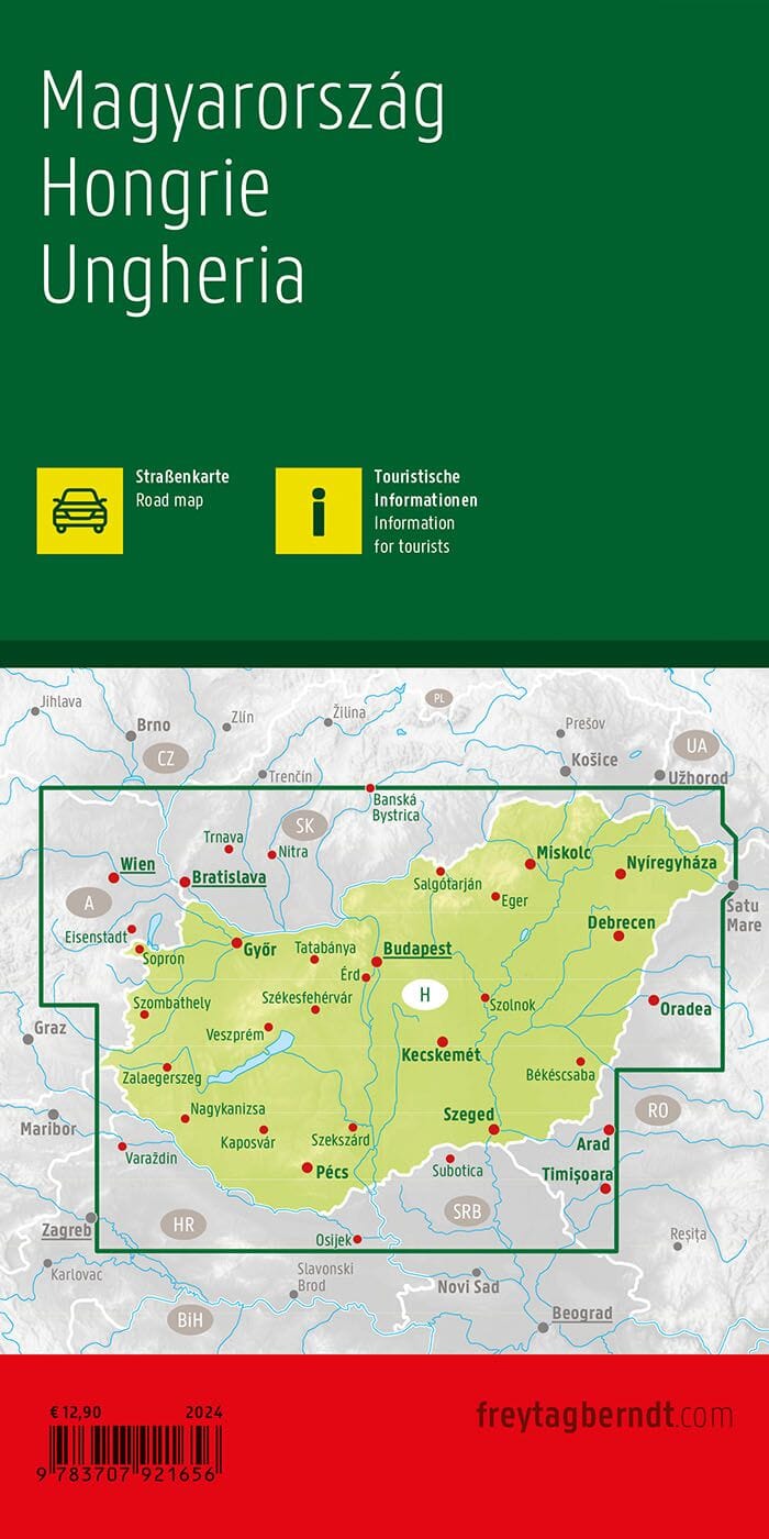 Carte routière - Hongrie | Freytag & Berndt carte pliée Freytag & Berndt 