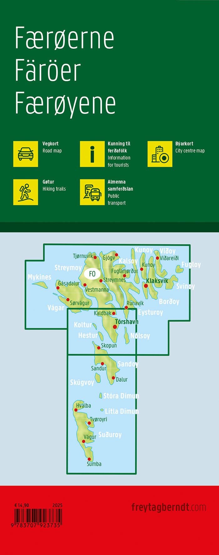 Carte routière - Iles Féroé | Freytag & Berndt carte routière Freytag & Berndt