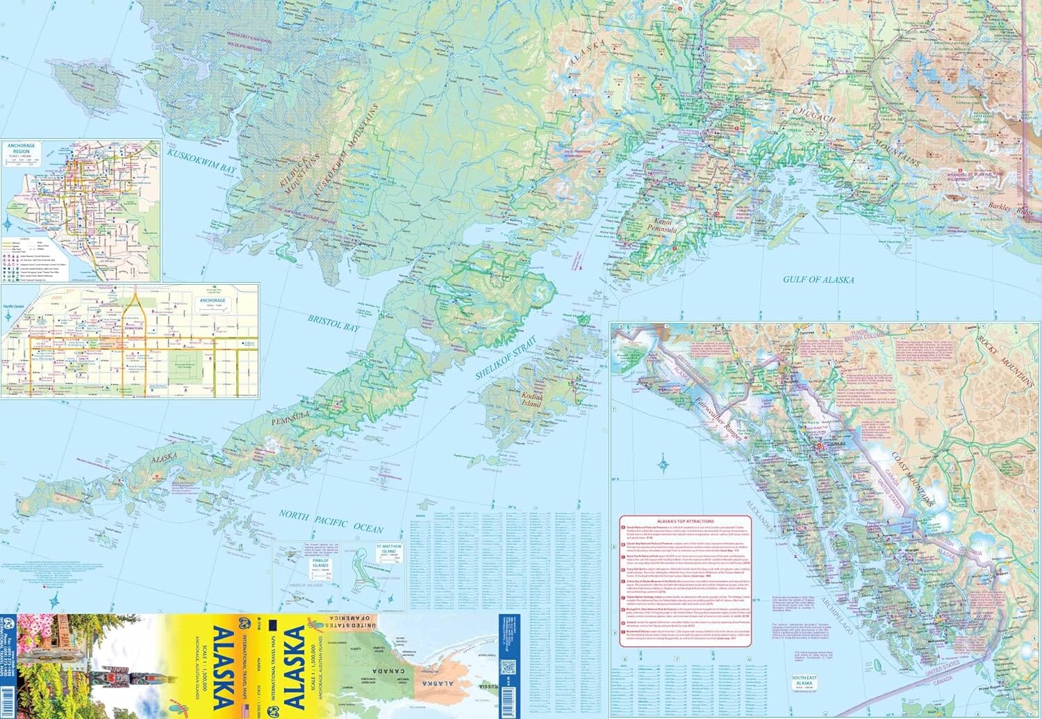 Carte routière imperméable - Alaska | ITM - 1:1 500 000 carte routière ITM 