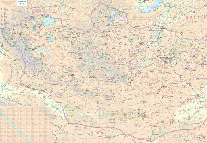 Carte routière imperméable - Mongolie | ITM carte routière ITM 