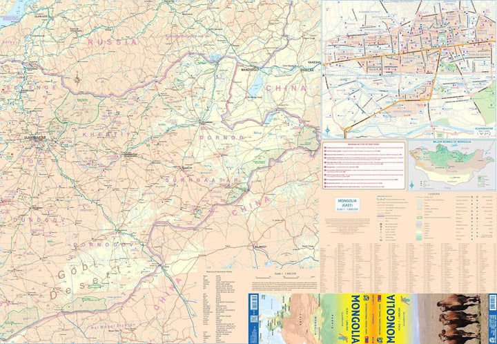 Carte routière imperméable - Mongolie | ITM carte routière ITM 