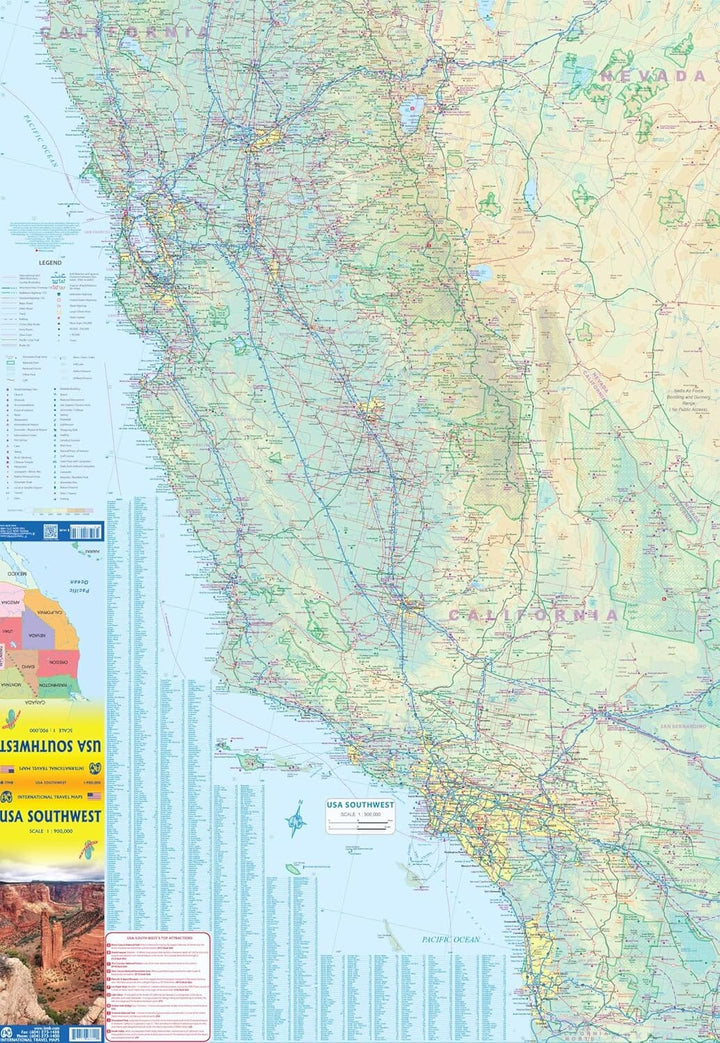Carte routière imperméable - USA Sud-ouest | ITM carte routière ITM 