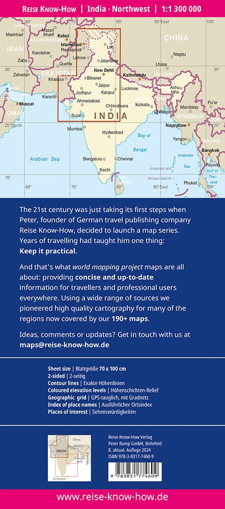 Carte routière - Inde Nord-ouest | Reise Know How carte routière Reise Know-How