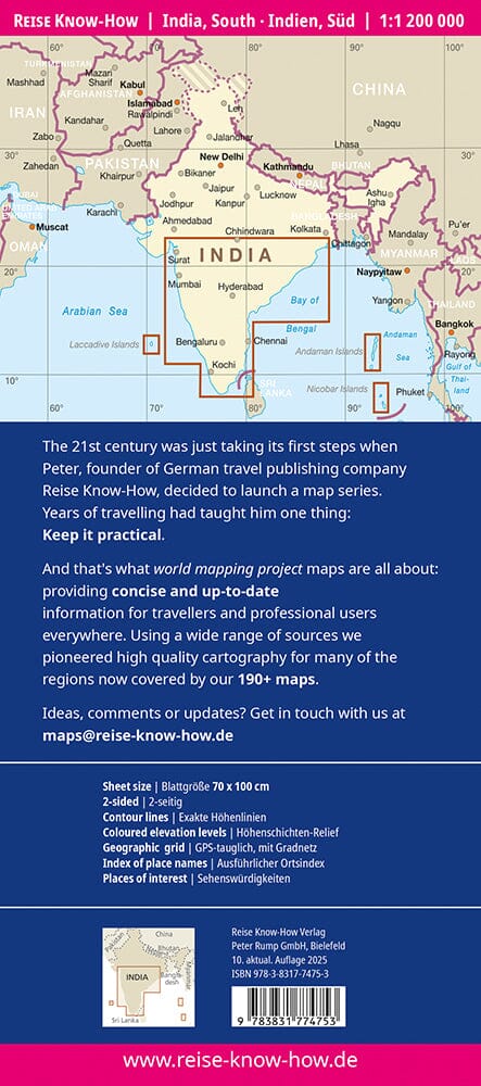 Carte routière - Inde Sud | Reise Know How carte routière Reise Know-How