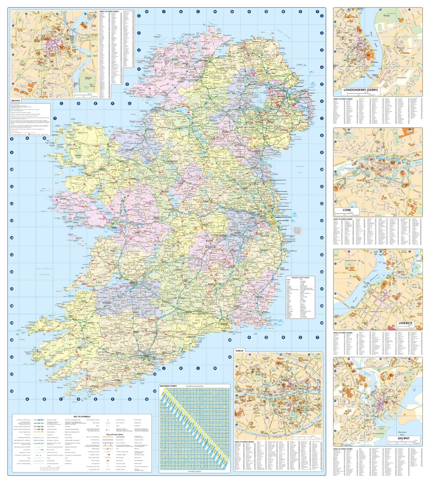 Carte routière - Irlande 2026 | Collins carte routière Collins