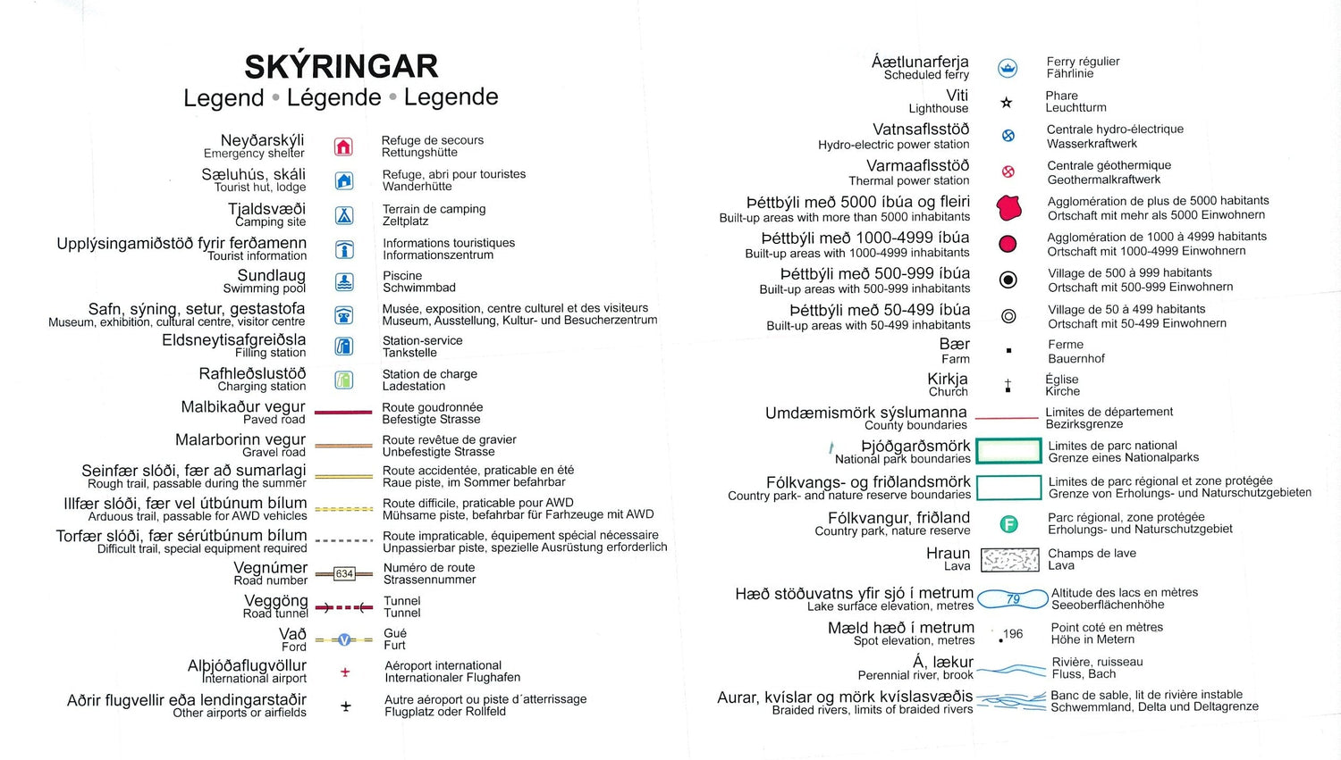 Carte routière - Islande | Ferdakort carte routière Ferdakort