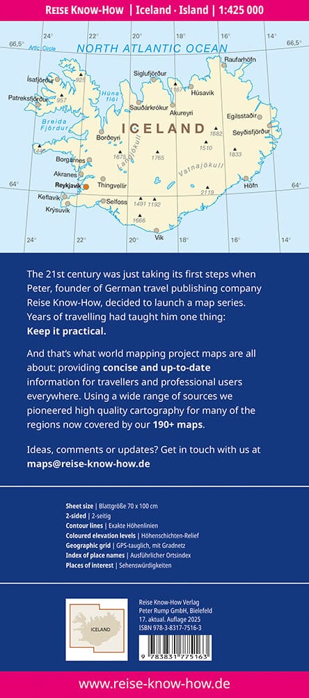 Carte routière - Islande | Reise Know How carte de voyage Reise Know-How 
