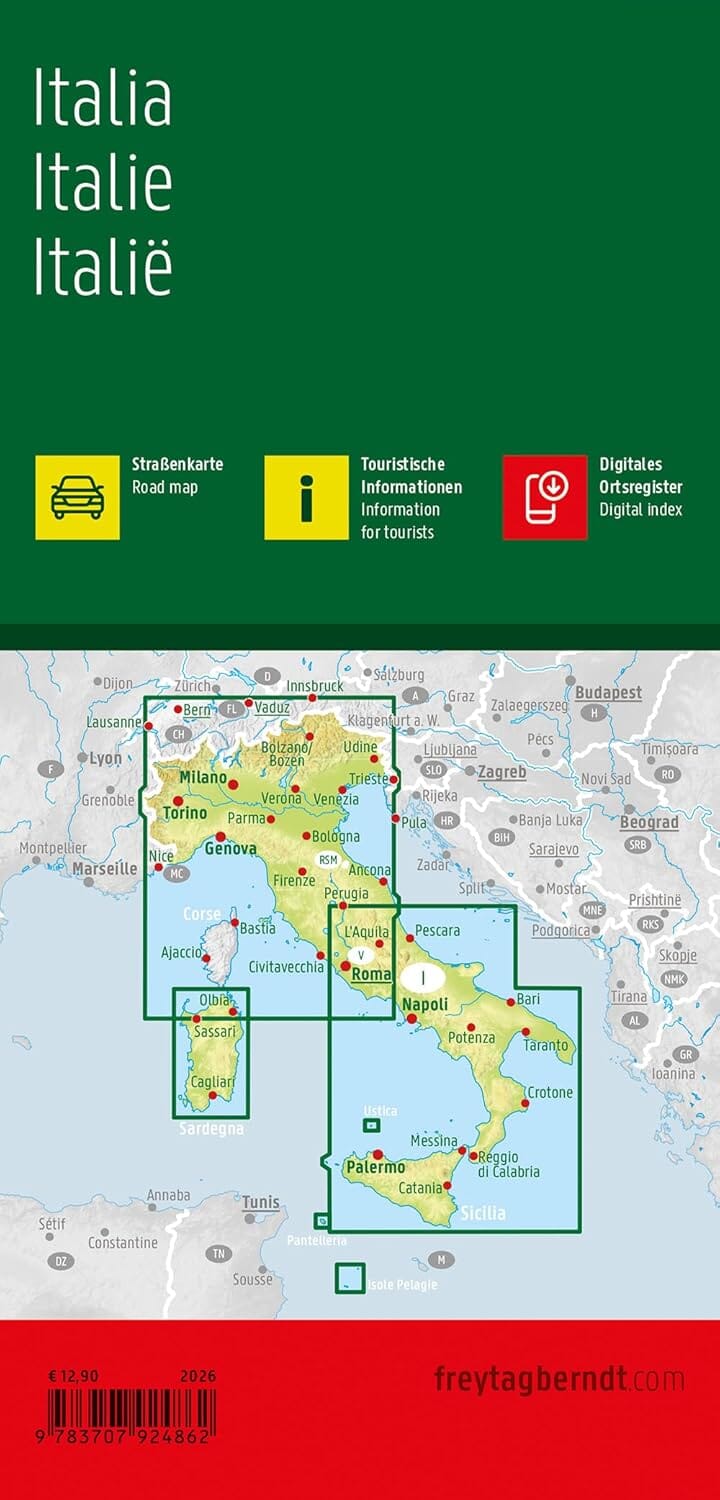 Carte routière - Italie au 1/600 000 | Freytag & Berndt carte routière Freytag & Berndt 
