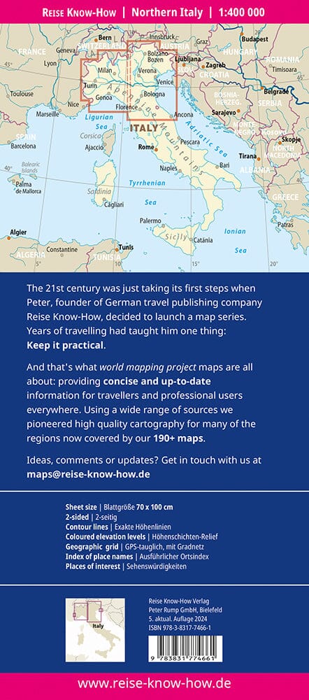 Carte routière - Italie Nord | Reise Know How carte routière Reise Know-How