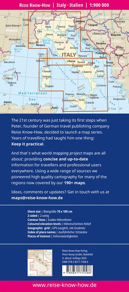 Carte routière - Italie | Reise Know How carte routière Reise Know-How