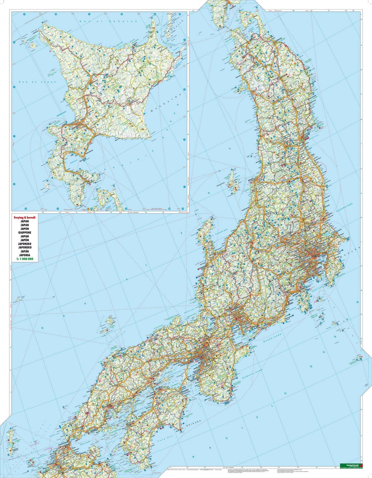 Carte routière - Japon | Freytag & Berndt carte routière Freytag & Berndt 