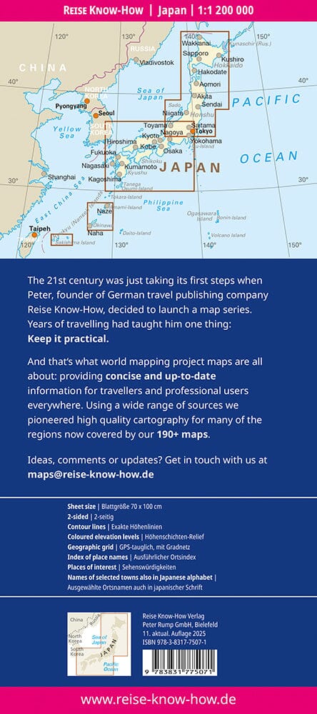 Carte routière - Japon | Reise Know How carte de voyage Reise Know-How 