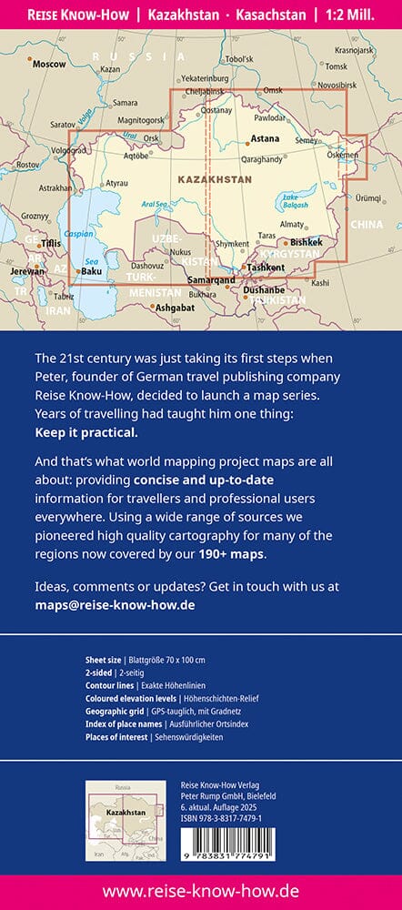 Carte routière - Kazakhstan | Reise Know How carte routière Reise Know-How 