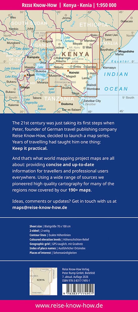 Carte routière - Kenya | Reise Know How carte routière Reise Know-How 