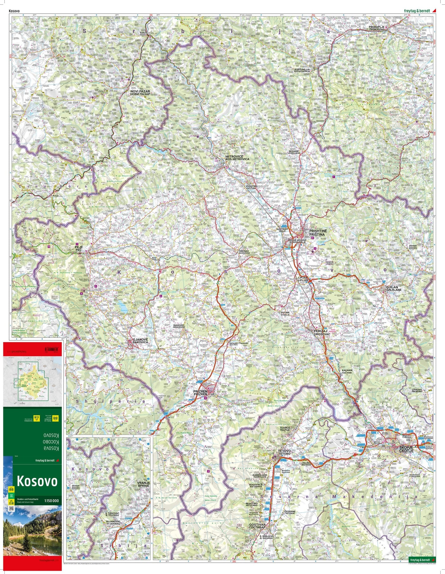 Carte routière - Kosovo | Freytag & Berndt carte routière Freytag & Berndt