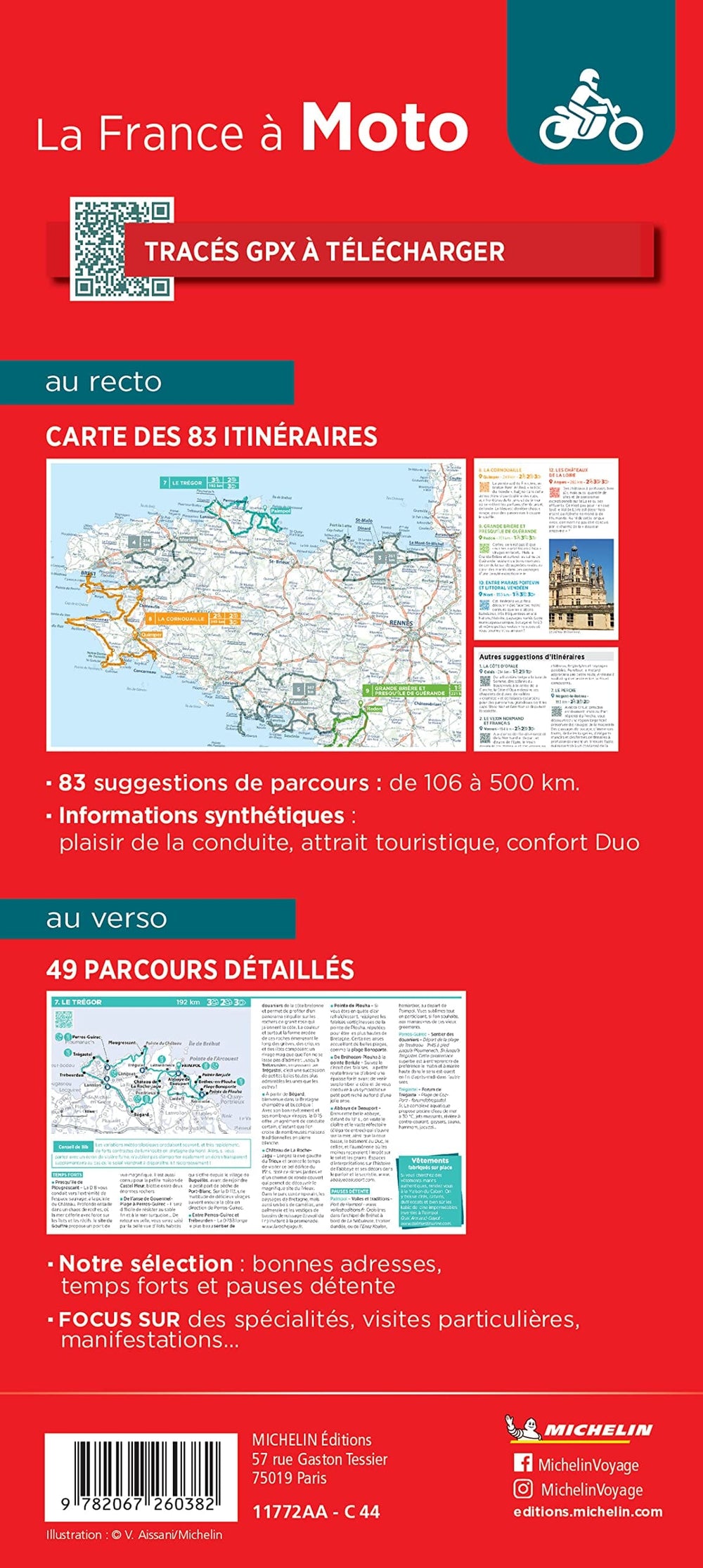 Carte routière - La France à moto | Michelin carte pliée Michelin 