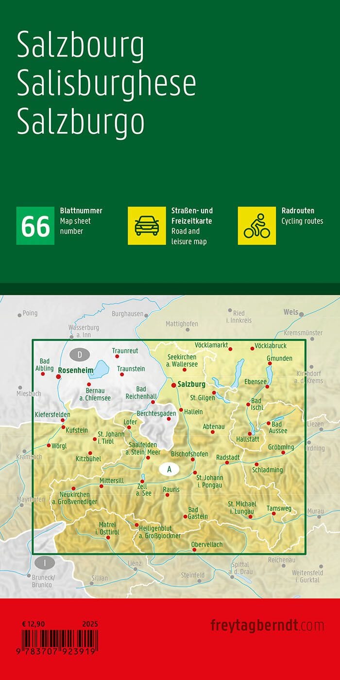 Carte routière - Land de Salzbourg (Autriche) | Freytag & Berndt carte routière Freytag & Berndt