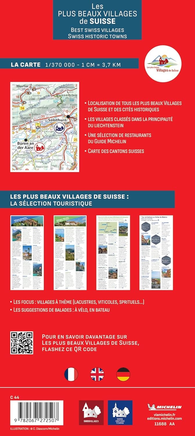Carte routière - Les plus beaux villages de Suisse | Michelin carte routière Michelin