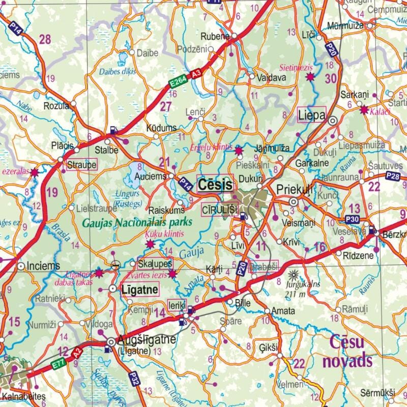 Carte routière - Lettonie - 1/500 000 | Jana Seta carte pliée Jana Seta 